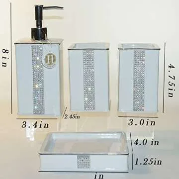 Elegant CAAHAJIA Ceramic Bathroom Accessories 4 Pcs Set