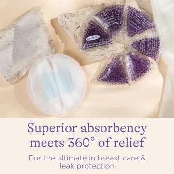 Lansinoh Disposable Nursing Pads, 200 Count, and Breast Therapy Packs with Soft Covers, 2 Pack, Breastfeeding Essentials for Moms