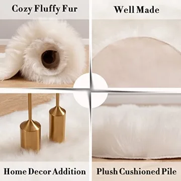 Carvapet Luxury Faux Sheepskin Rug Soft Plush Cushion