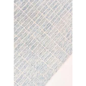 Restoration and Renovation Handmade Capitola Space Dyeing Imported Premium Wool Area Rug - Unique Modern Design Carpet for Living Room, Bedroom, and Dining Room (Blue, 6' x 9')