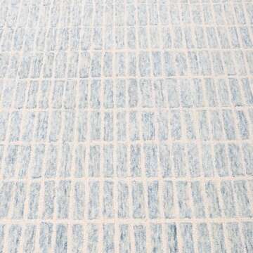 Restoration and Renovation Handmade Capitola Space Dyeing Imported Premium Wool Area Rug - Unique Modern Design Carpet for Living Room, Bedroom, and Dining Room (Blue, 6' x 9')