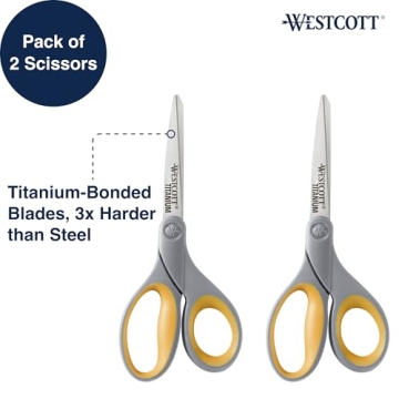 Westcott 8-Inch Titanium Scissors for Home and Office