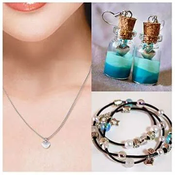 Beadthoven 100pcs Antique Silver Heart Charm Pendants Tibetan Style Extender Chain Drops Charms for Making Choker Necklace Bracelet Earrings Jewelry DIY Accessories