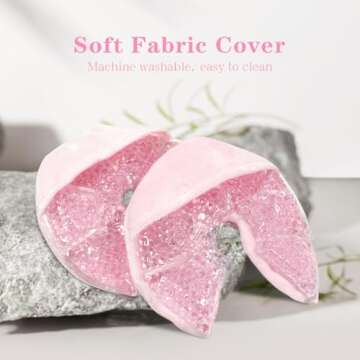 Hot/Cold Breast Gel Bead Ice Packs Breast Cooling/Heat Pads Relief for Breastfeeding, Nursing Pain, ...