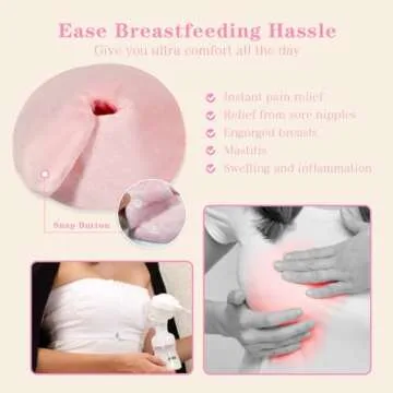 Hot/Cold Breast Gel Bead Ice Packs Breast Cooling/Heat Pads Relief for Breastfeeding, Nursing Pain, Mastitis, Engorgement, Swelling, Plugged Ducts | Boost Milk Let-Down & Production,2 Pack (Pink)