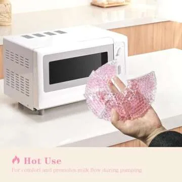 Hot/Cold Breast Gel Bead Ice Packs Breast Cooling/Heat Pads Relief for Breastfeeding, Nursing Pain, Mastitis, Engorgement, Swelling, Plugged Ducts | Boost Milk Let-Down & Production,2 Pack (Pink)