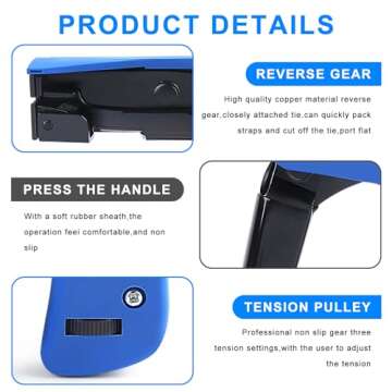 Cable Tie Gun,Knoweasy Fastening Cable Tie Tool,Die-Cast Steel Flush Cut Zip Tie Tool with Steel Handle for Nylon Cable Tie,7 Inches Length