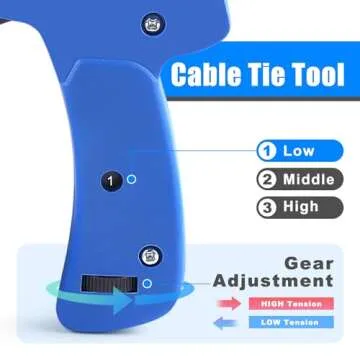 Cable Tie Gun,Knoweasy Fastening Cable Tie Tool,Die-Cast Steel Flush Cut Zip Tie Tool with Steel Handle for Nylon Cable Tie,7 Inches Length