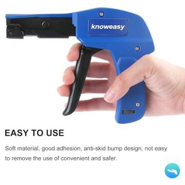 Cable Tie Gun,Knoweasy Fastening Cable Tie Tool,Die-Cast Steel Flush Cut Zip Tie Tool with Steel Handle for Nylon Cable Tie,7 Inches Length