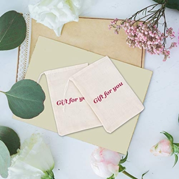 Tatuo Muslin Drawstring Bags 200 Pack for Gifts and Crafts