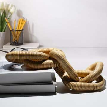 HUAXIN CRAFT 5-Ring Rattan Woven Chain Link - Handmade Bohemian Farm Home Decoration - Coffee Table ...
