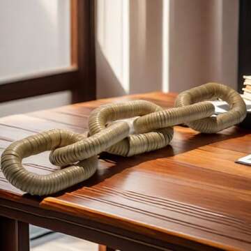 5-Ring Rattan Woven Chain Link - Handmade Bohemian Decor