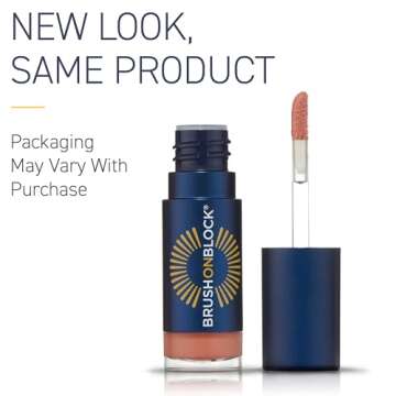 Brush On Block Sun Shine Protective Lip Oil SPF 30, Mineral Protection from UVA/UVB & Blue Light, Hy...