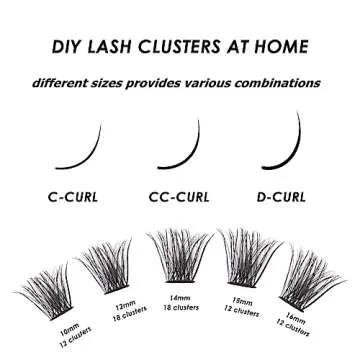 Lanciley Lash Extension Kit 120 Lash Clusters with Lash Bond and Seal and Tweezers C D Curl Individual Lashes Thin Band Soft Fluffy Reusable False Eyelashes 10/12/14/15/16mm - L17
