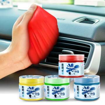 DNA MOTORING 4 Pack Universal Car Cleaning Gels - Multi-Use Cleaning Putty for Vehicles and Electron...
