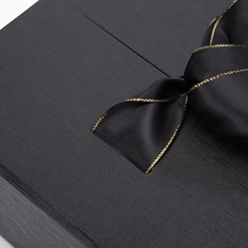 JOHOUSE Black Gift Box with Luxurious Ribbon and Closure