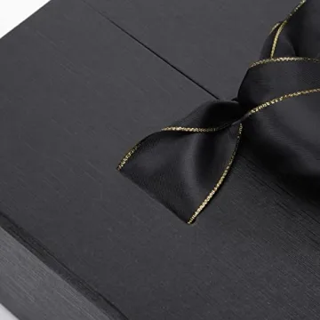 JOHOUSE Black Gift Box with Luxurious Ribbon and Closure