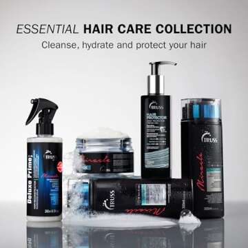 TRUSS Hair Protector - Powerful Heat Protectant + Blowout Cream - Easy-to-Use Blow Dryer + Detangler Spray with Strong Thermal Protection for Hair - Smoothing Anti Frizz Blow Dry Cream - (240 ml)