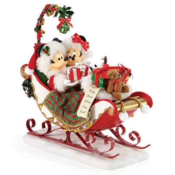 Disney Mickey and Minnie Sleigh Bells Figurine 11 Inch