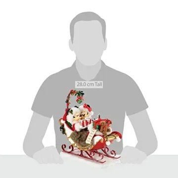 Disney Mickey and Minnie Sleigh Bells Figurine 11 Inch