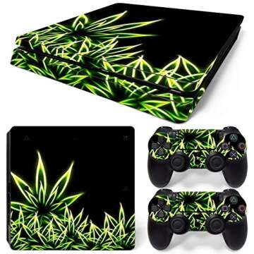 DOMILINA Weeds Vinyl Skin Decal Sticker Cover Set for Console and Controllers