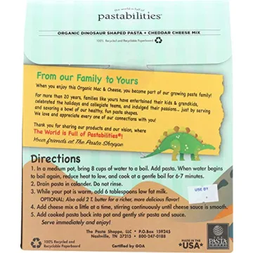 Organic Dinosaur Mac n Cheese Healthy Fun Pasta 9 OZ