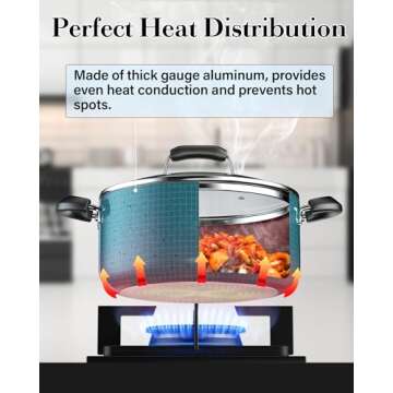 Cook N Home Pots and Pans Nonstick Cookware Set 12-Piece, Kitchen Cooking Set with Frying Pans and Saucepans, Induction Compatible, Turquoise