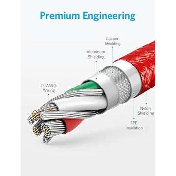 Anker [2-Pack, 6ft] PowerLine+ USB-C to USB-A, Double-Braided Nylon Fast Charging Cable, for Samsung Galaxy S9/S9+/S8/S8+/Note 8, MacBook, LG V20/G5/G6, and More (Red)