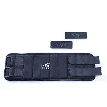 W8FIT Adjustable Ankle Leg Weights 5 LBS PAIR for Enhanced Workouts