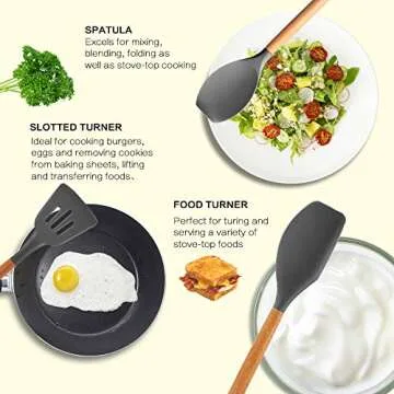 MIBOTE 17 Pcs Silicone Kitchen Utensils Set with Holder