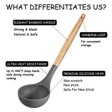 MIBOTE 17 Pcs Silicone Kitchen Utensils Set with Holder