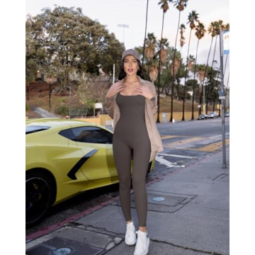 OQQ Women's Stylish Ribbed Yoga Jumpsuit for Comfort