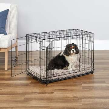 New World Newly Enhanced Double Door New World Dog Crate, Includes Leak-Proof Pan, Floor Protecting ...