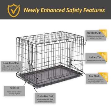 New World Newly Enhanced Double Door New World Dog Crate, Includes Leak-Proof Pan, Floor Protecting Feet, & New Patented Features, 30 Inch