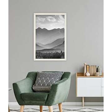 MCS Museum Poster Frame 24x36 White Woodgrain for Photos