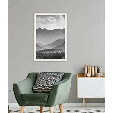 MCS Museum Poster Frame 24x36 White Woodgrain for Photos