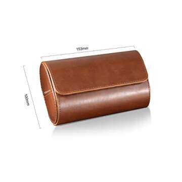 ROSELLE Watch Roll Travel Case for Men and Women- 2 Watch Storage and Organizer-Secure Storage with ...