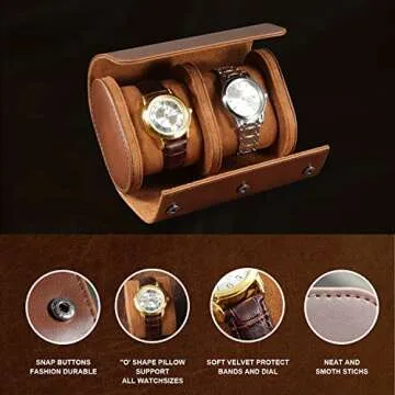 ROSELLE Watch Roll Travel Case for Men and Women