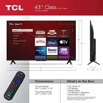 TCL 43" 4K UHD HDR Smart Roku TV – Cinematic Experience Awaits!