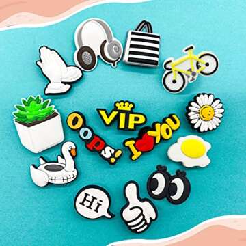 90PCS Different Shoe Charms for Clog Sandals Bracelet Cute PVC unisex-adult Shoe Decorations Charms ...