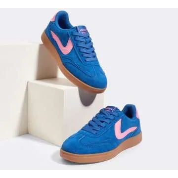 LUCKY STEP Women's Stylish Lace Up Sneakers for Comfort