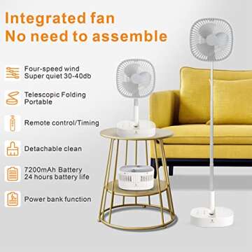 Compact Portable Pedestal Fan for Home and Travel
