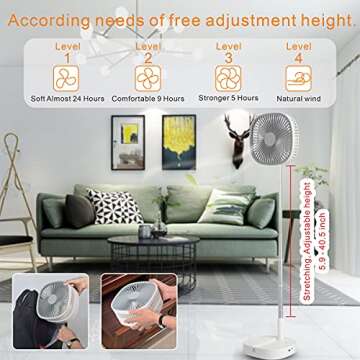 Compact Portable Pedestal Fan for Home and Travel
