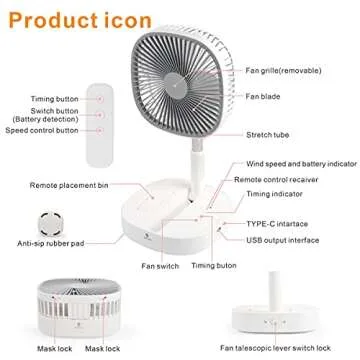 Compact Portable Pedestal Fan for Home and Travel