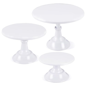 MYXLINK 3pcs of Diameter 8",10",12" Metal White Cake Stands Set for Dessert Table, Wedding,Party, Bi...