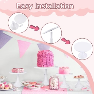 MYXLINK 3pcs Metal White Cake Stands Set for Every Occasion