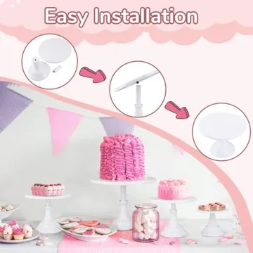 MYXLINK 3pcs Metal White Cake Stands Set for Every Occasion