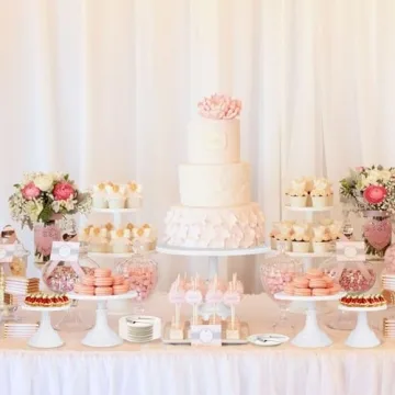 MYXLINK 3pcs Metal White Cake Stands Set for Every Occasion