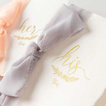 Stylish Calculs His and Her Vow Cards for Weddings