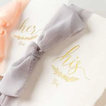 Stylish Calculs His and Her Vow Cards for Weddings